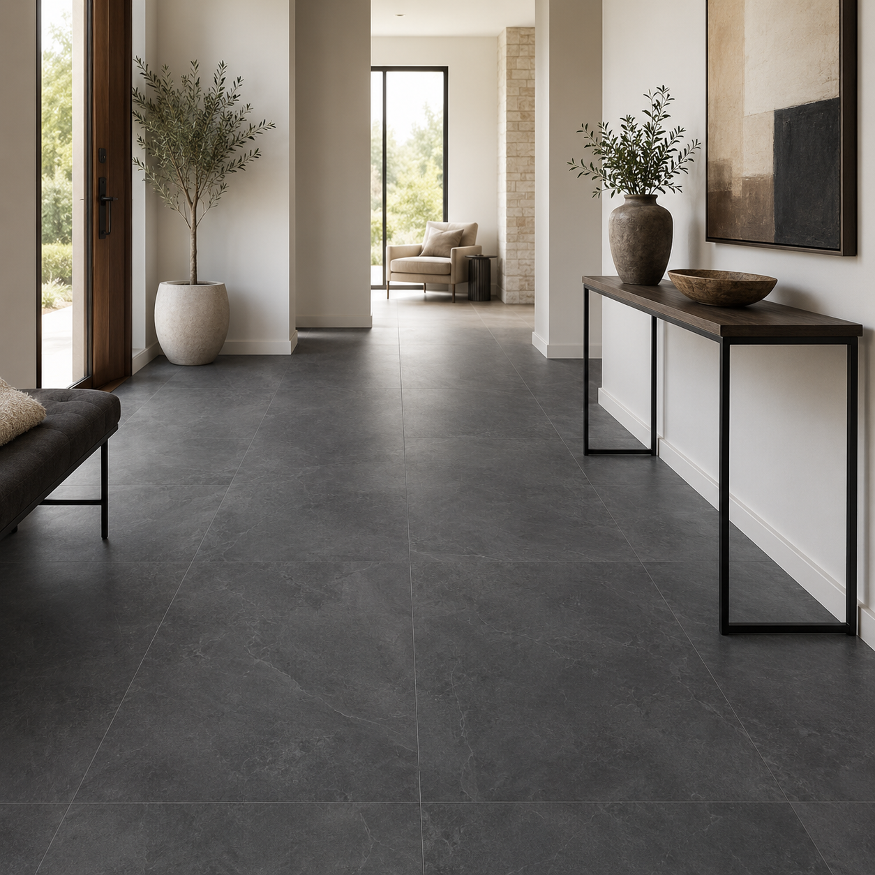 Core Dark Grey 24x48 Matte Finish Porcelain Concrete Tile