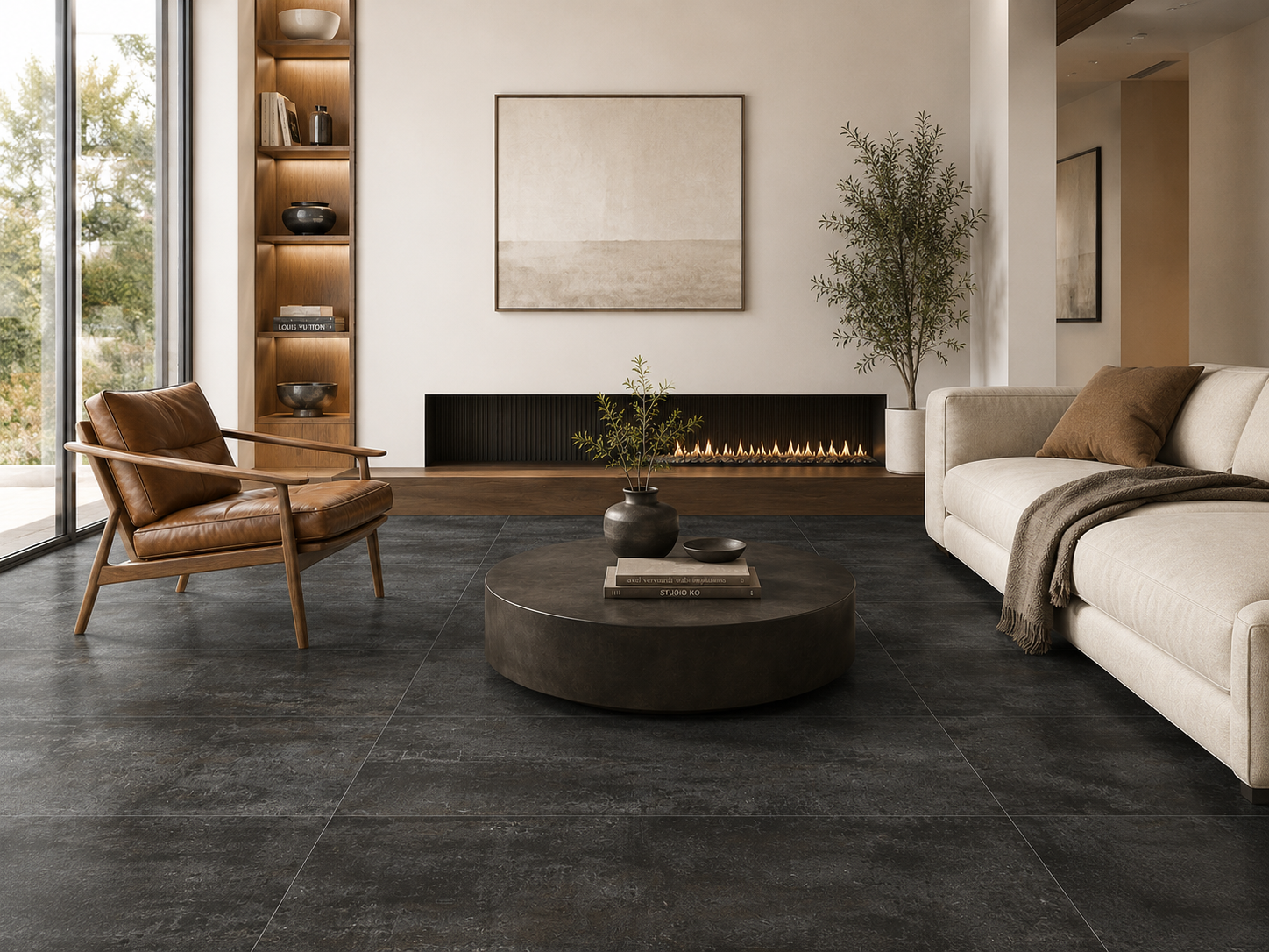 Corten Black 24x48 Matte Porcelain Tile