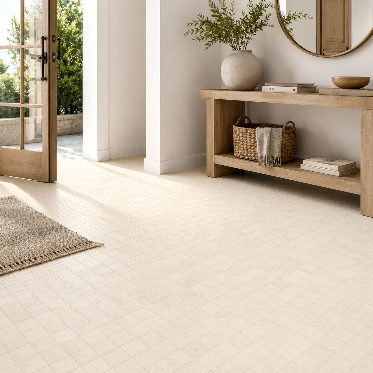 Crema Marfil Cream 3"x3" Matte Porcelain Mosaic Tile