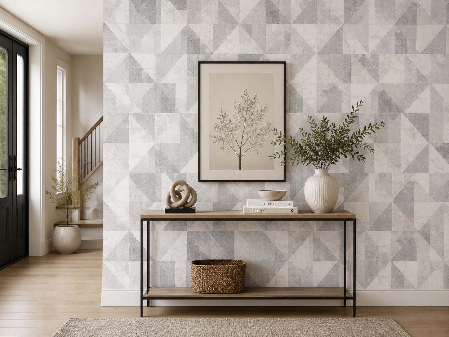 Diamonds Ashen 12x32 Matte Decorative Porcelain Wall Tile