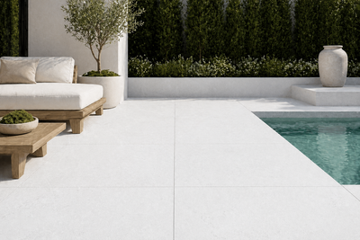 Dolomite White 24"x24" Porcelain Pavers – 2cm Matte Outdoor Deck Tiles