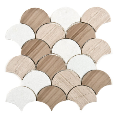 Fishtail Mix Polished Mosaic Tile