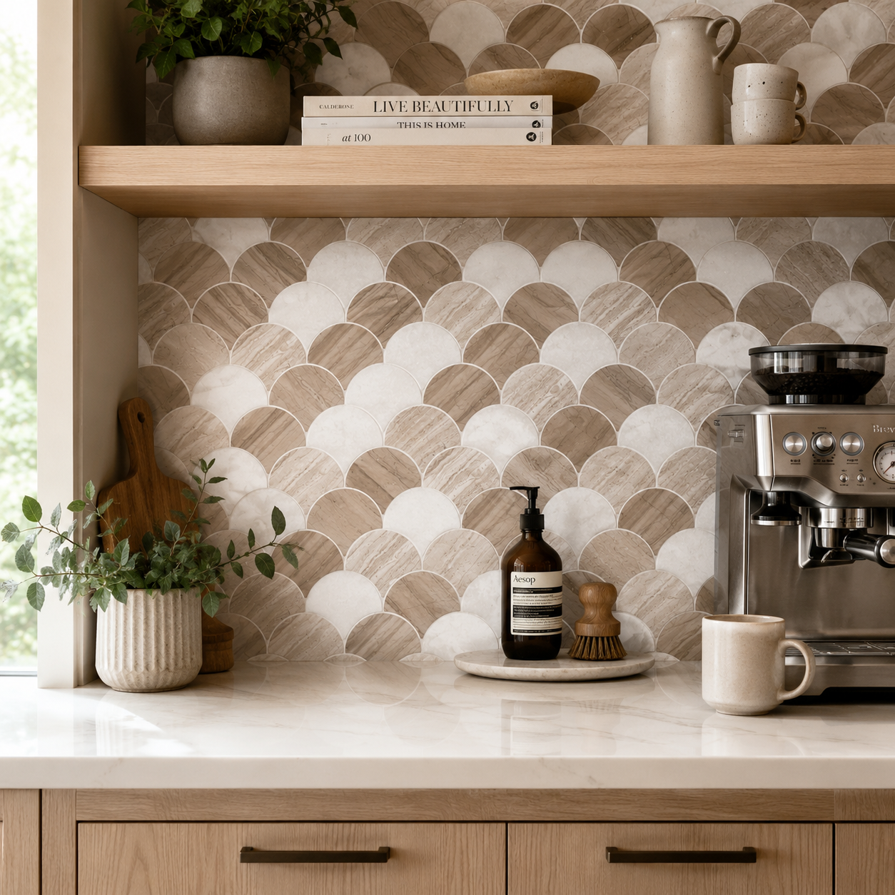 Fishtail Mix Polished Mosaic Tile