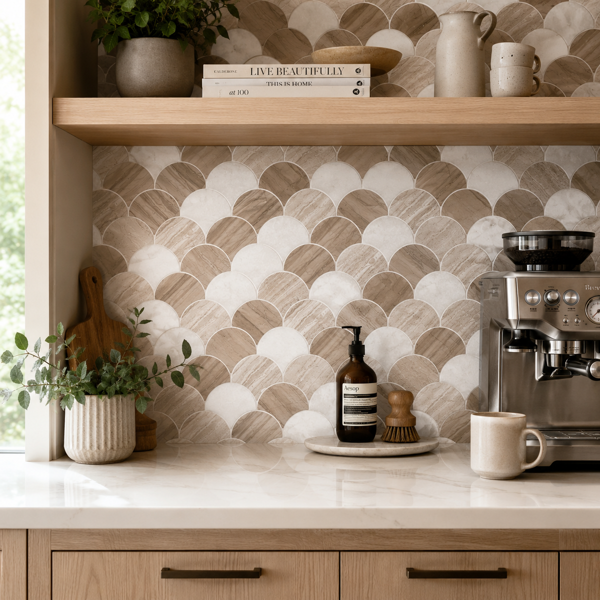 Fishtail Mix Polished Mosaic Tile