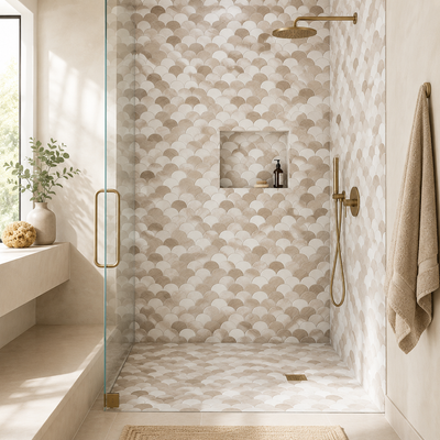 Fishtail Mix Polished Mosaic Tile