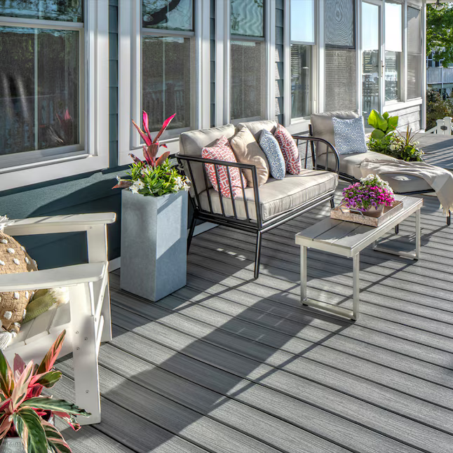 Trex Enhance Foggy Wharf 1"x6"x12 ft. Groove Edge Decking Board
