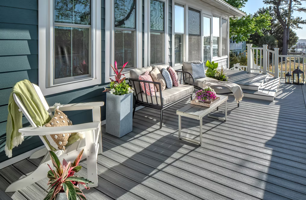 Trex Enhance Foggy Wharf 1"x6"x16 ft. Groove Edge Decking Board