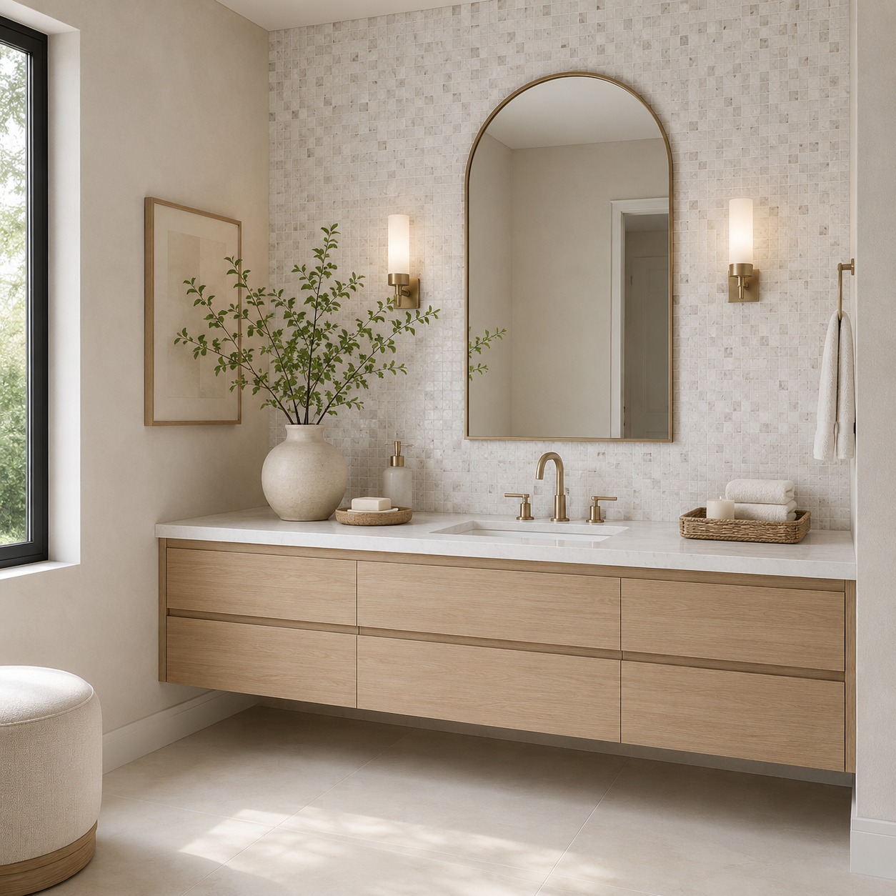 Frammenta Bianco Mosaic 2x2 Matte Terrazzo Porcelain Tile