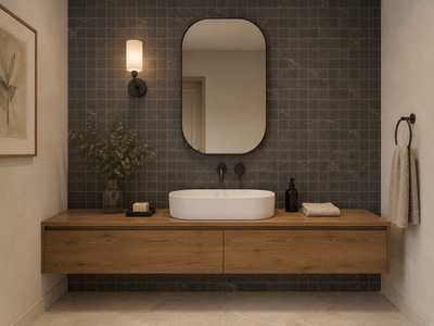 Gardena Nero Mosaic 3x3 Matte Finish Porcelain Tile