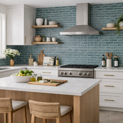 Glossy Subway Tile Backsplash