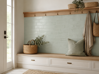 Wavy 2 Green 3x12 Matte Ceramic Subway Tile for Backsplash/Wall