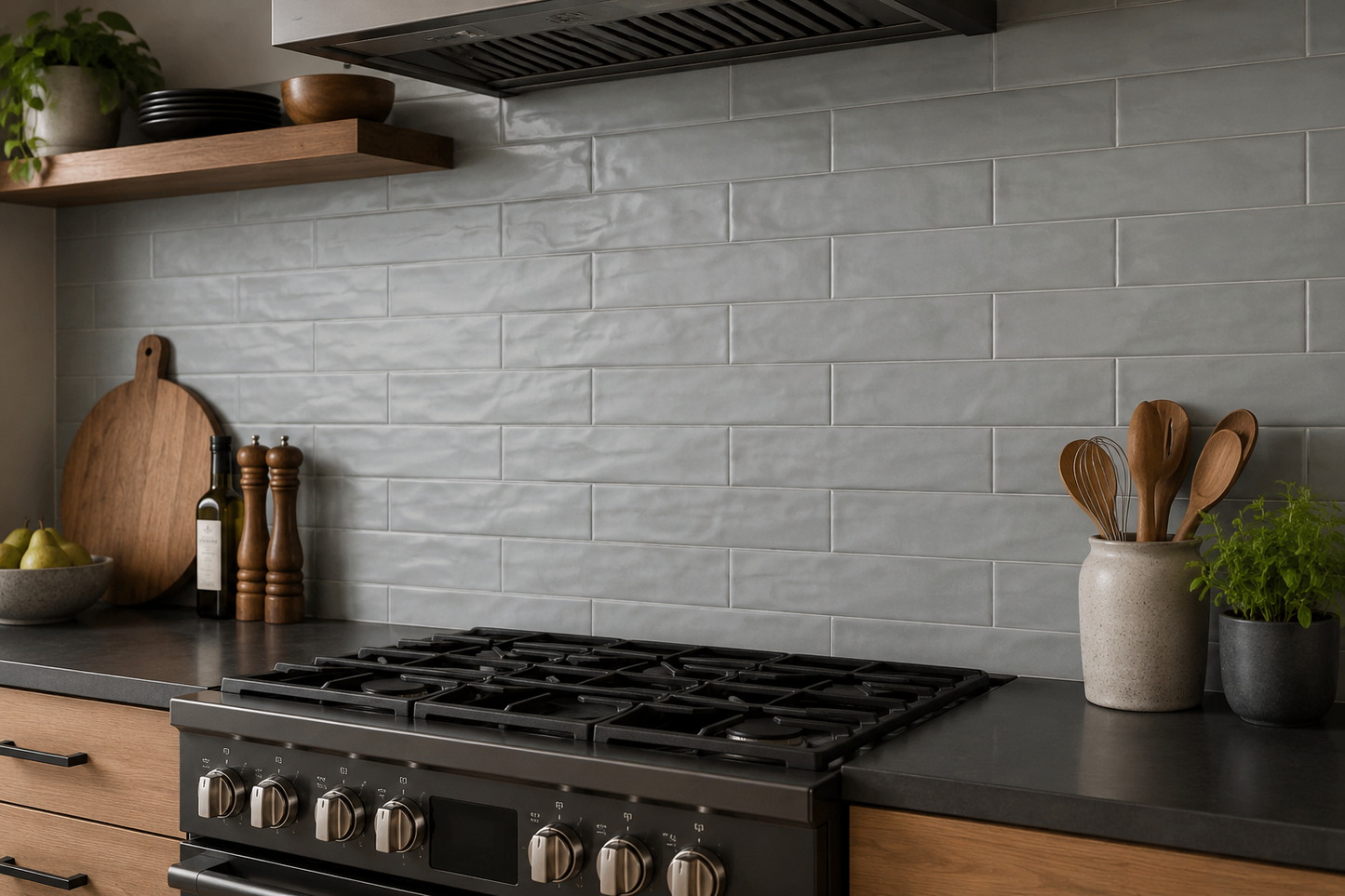 Wavy 2 Grey 3x12 Matte Ceramic Subway Tile for Backsplash/Wall