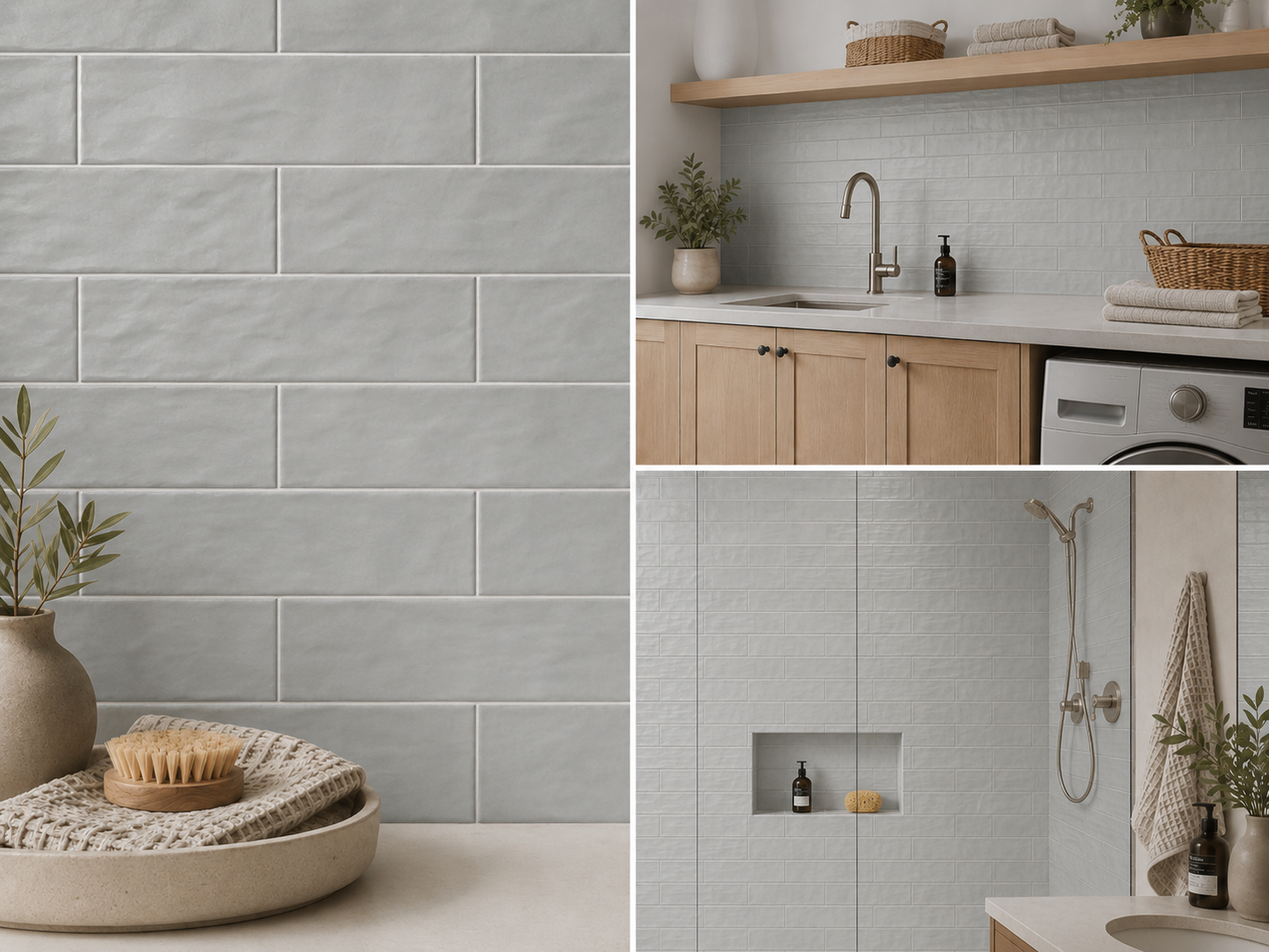 Wavy 2 Grey 3x12 Matte Ceramic Subway Tile for Backsplash/Wall