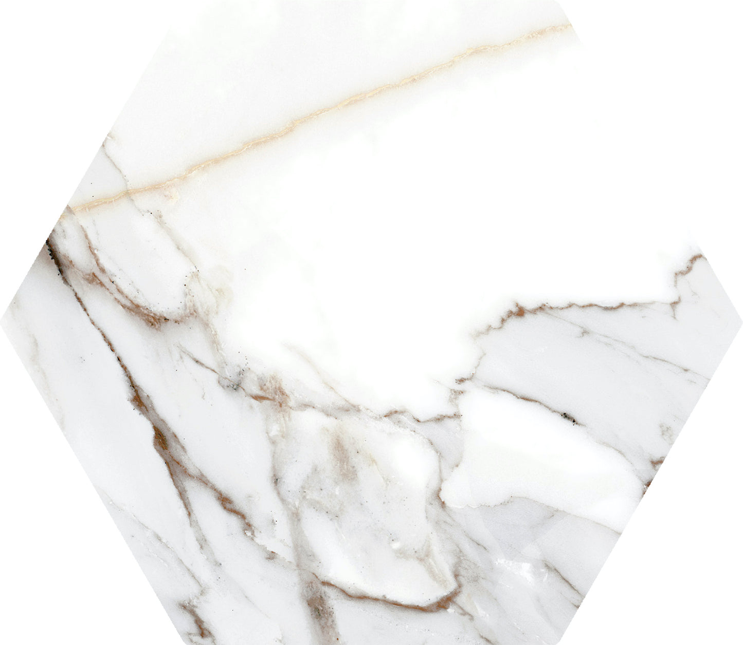Hex Calacatta Gold 8x9 Matte Finish Porcelain Tile