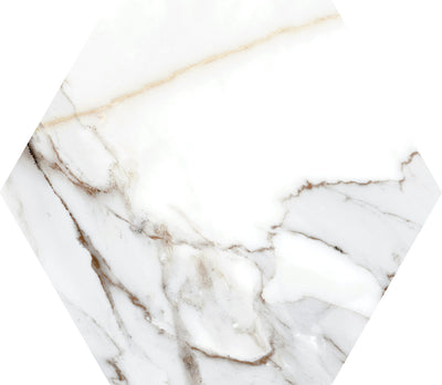 Hex Calacatta Gold 8x9 Matte Finish Porcelain Tile