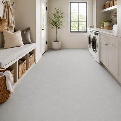 Hex Pearl 9x10 Matte Finish Porcelain Tile