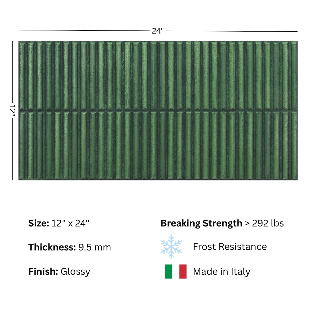 green wall tile