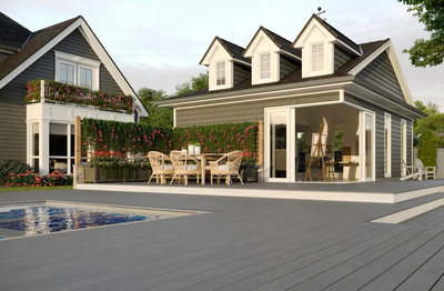 Trex Island Mist Lineage 1"x6"x16 ft. Groove Edge Decking Board