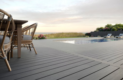 Trex Island Mist Lineage 1"x6"x16 ft. Groove Edge Decking Board