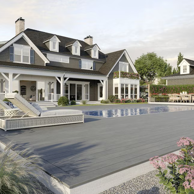 Trex Island Mist Lineage 1"x6"x16 ft. Groove Edge Decking Board