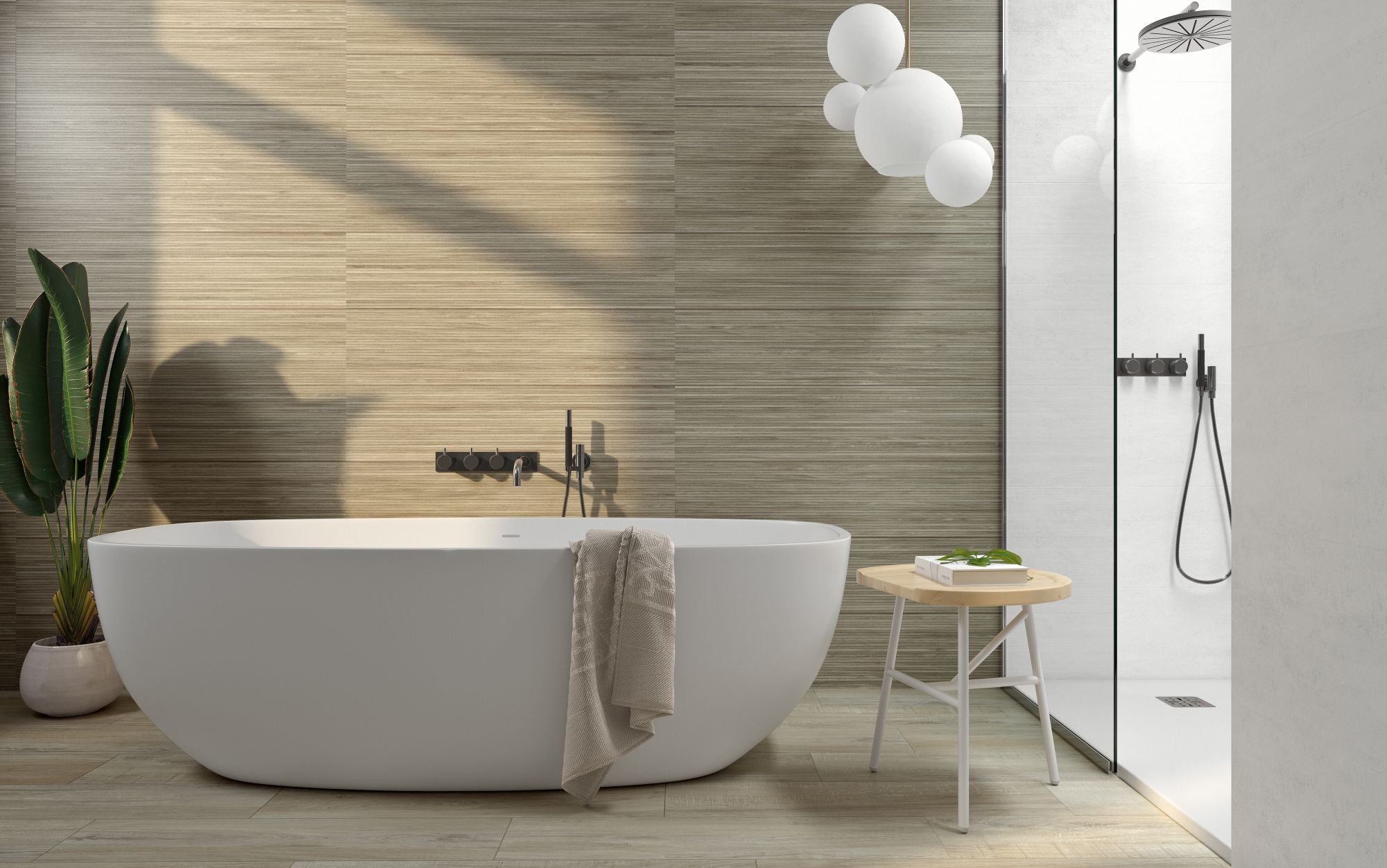 Linnear Olive 12x40 Matte Wood Look Fluted Wall Tile