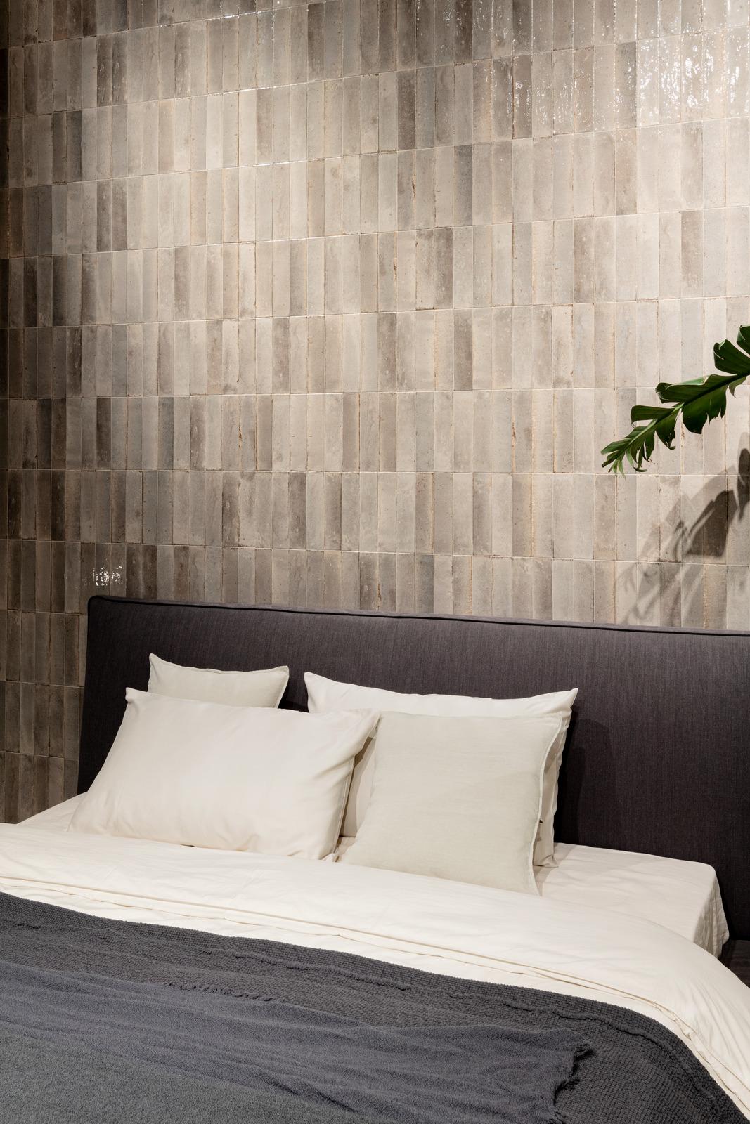 Lume Greige 2x9 Polished Porcelain Subway Tile Backsplash