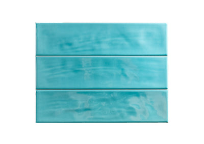 Maiolica Aquamarine 3x12 Polished Subway Tile Backsplash