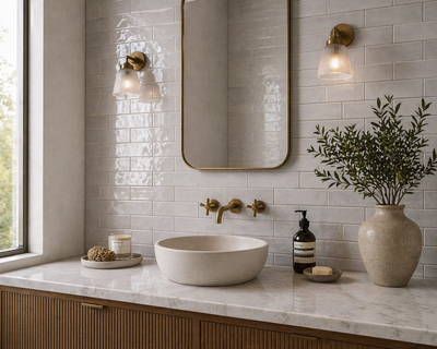 Maiolica Pearl 3x12 Polished Finish Subway Tile Backsplash