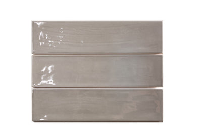 Maiolica Silver 3x12 Polished Finish Subway Tile Backsplash