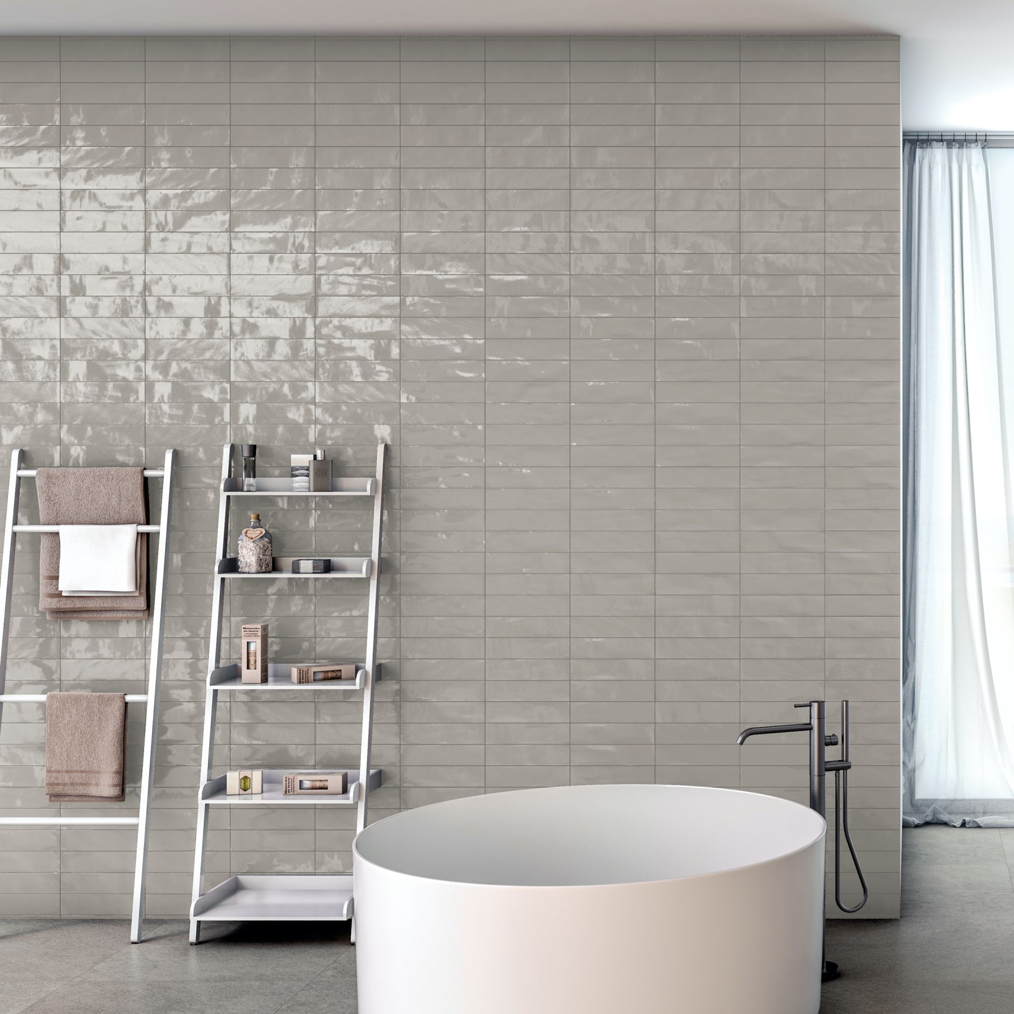 Maiolica Silver 3x12 Polished Finish Subway Tile Backsplash