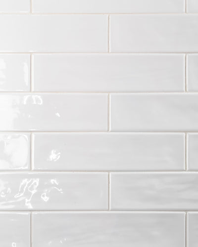 Maiolica White 3x12 Polished Finish Subway Tile Backsplash