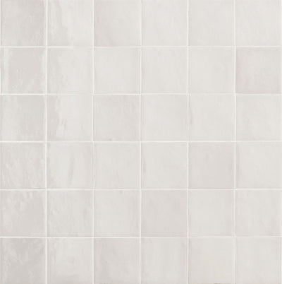 Melange Bianco 4x4 Polished Finish Zellige Tile Backsplash