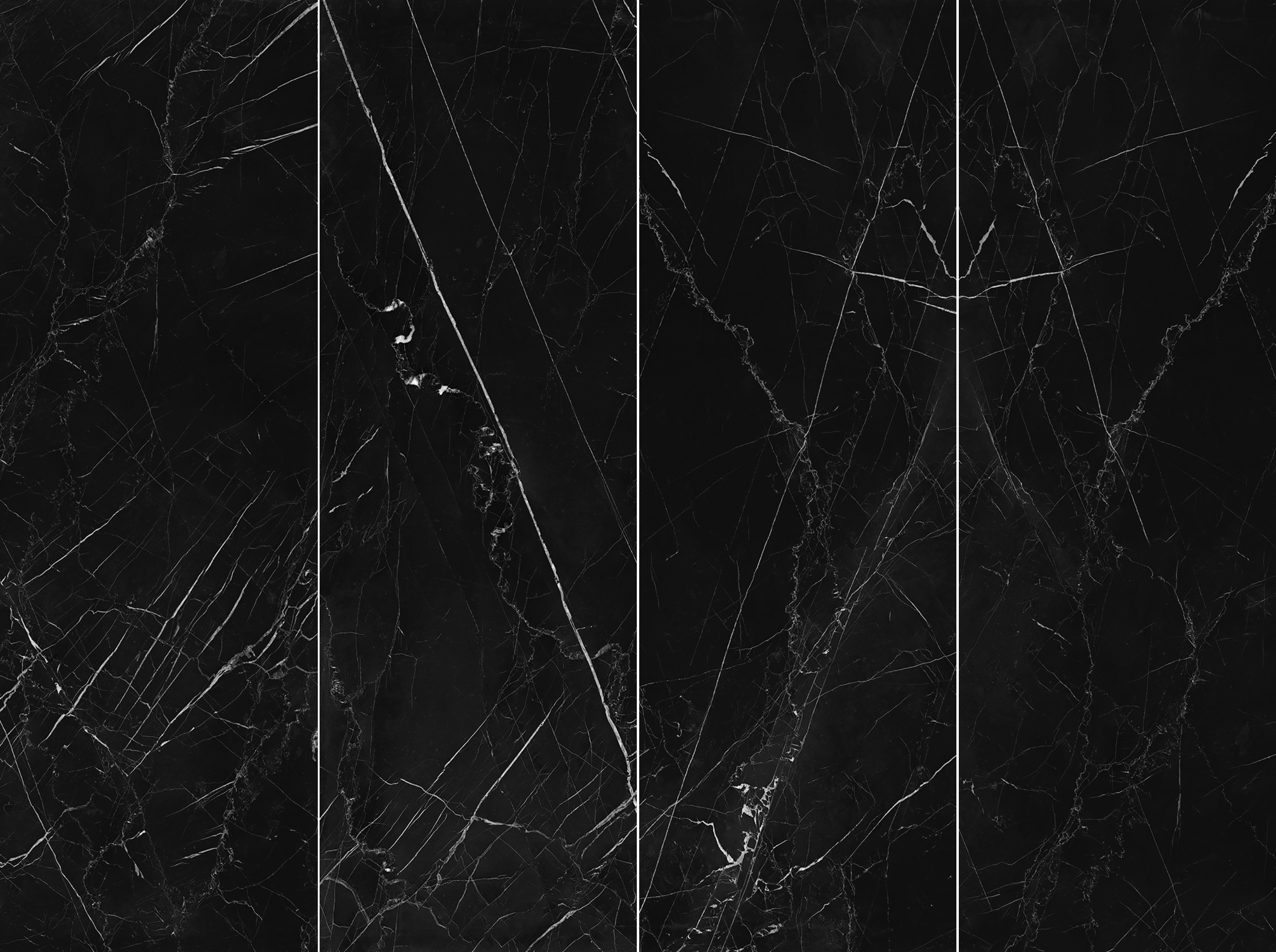 Negro Marquina Polished Marble Look 39x118 Porcelain Slab