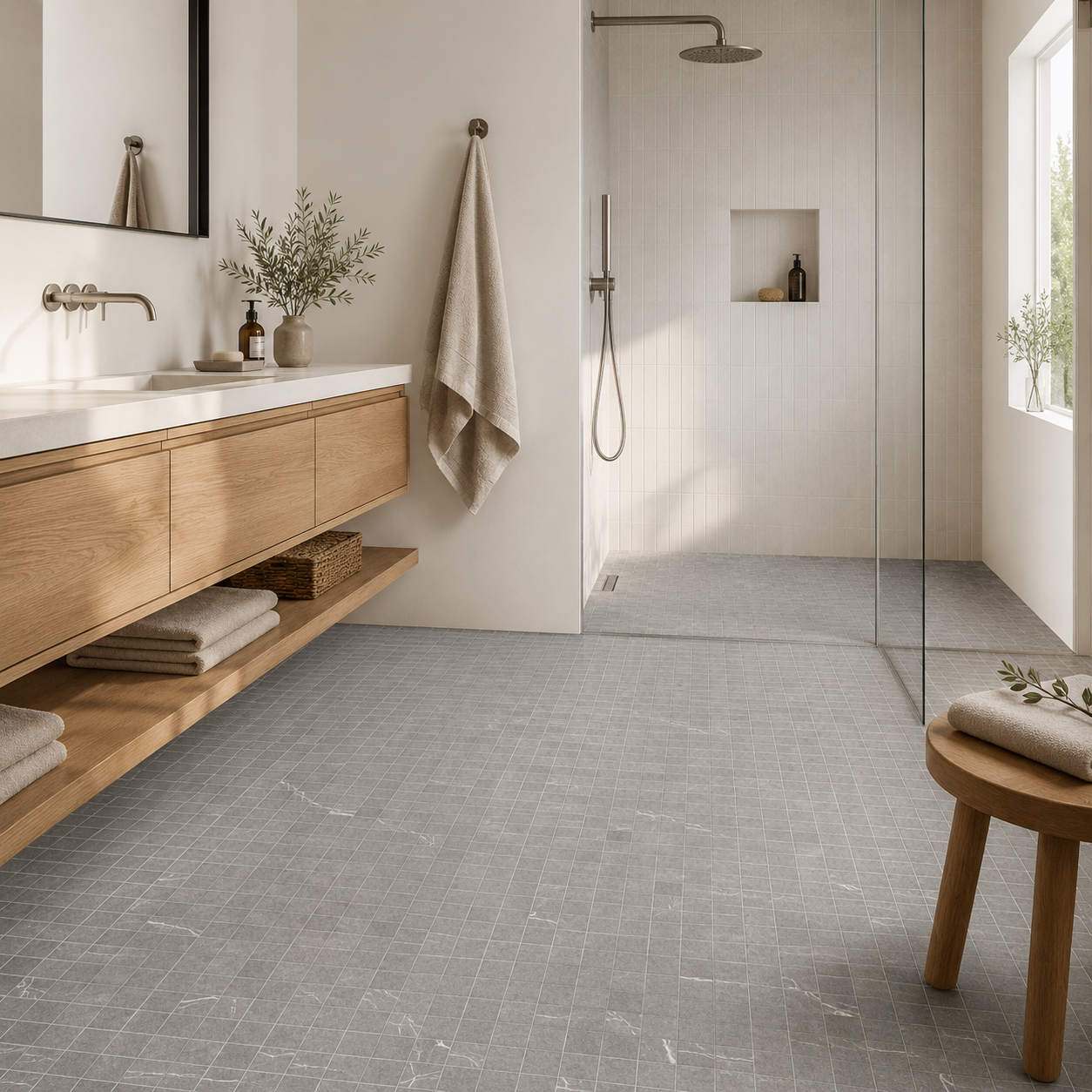 Nomade Argent Mosaic 2x2 Matte Finish Porcelain Tile