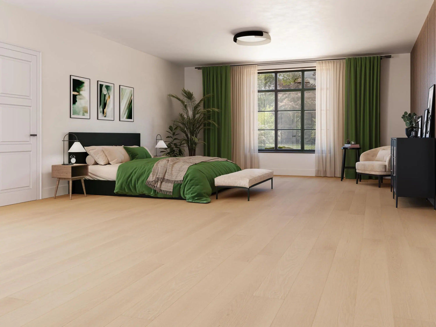 Good Fellow Falls+ Harmony 7.5"x74" Engineered Hardwood Flooring in bedroom