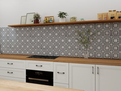 Peri Cararra White / Black 12"x12" Marble Tile