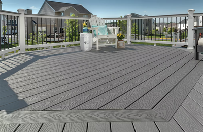 Trex Select Pebble Grey 1"x6"x20 ft. Square Edge Decking Board