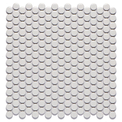 Penny White Polished Finish Porcelain Mosaic Tile