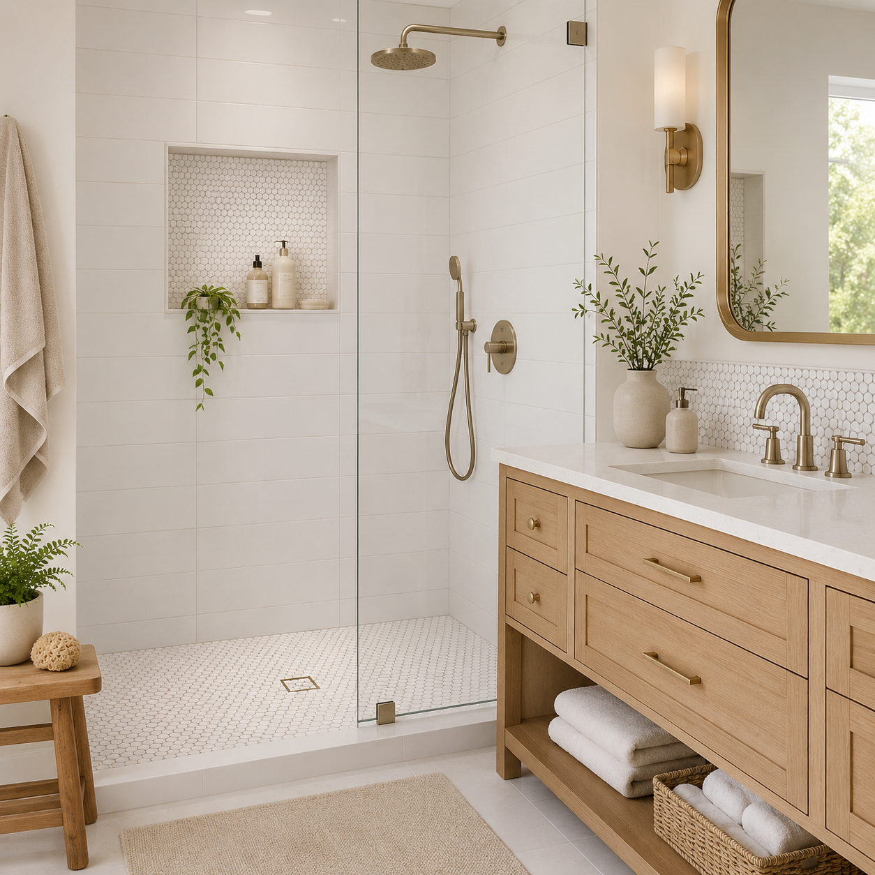 Penny White Polished Finish Porcelain Mosaic Tile