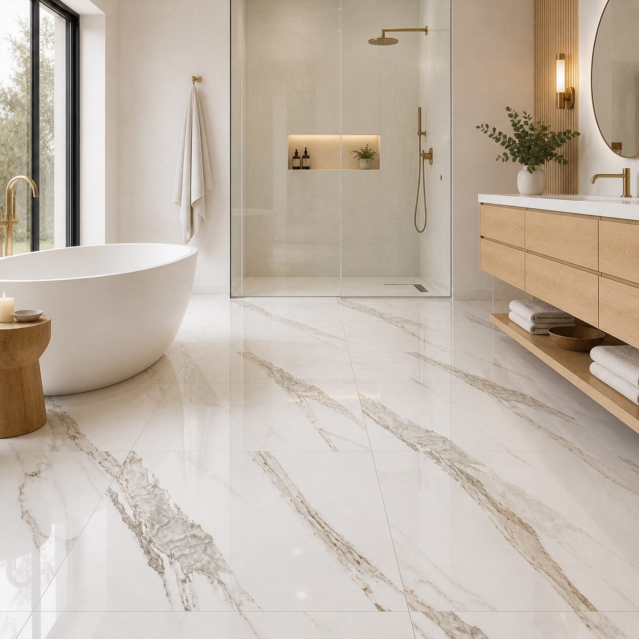 Preview Venato 24x24 Polished Marble Look Porcelain Tile