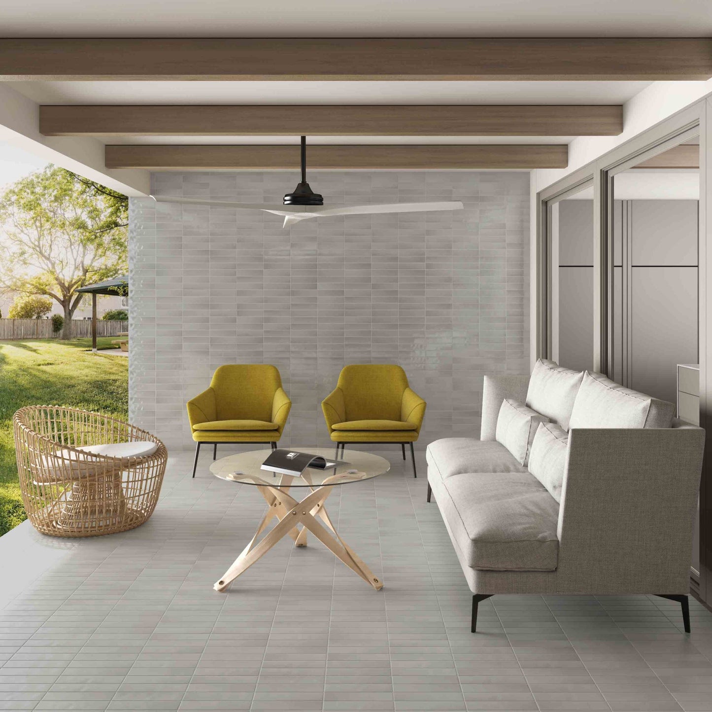 Pura Tortora 2"x10" Polished Finish Subway Porcelain Tile