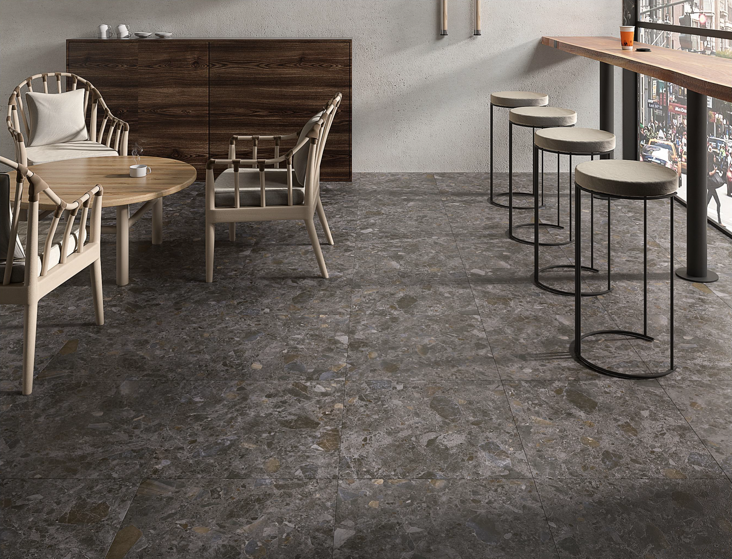 Robusta Dark Grey 24"x24" Porcelain Pavers – 2cm Matte Outdoor Deck Tiles