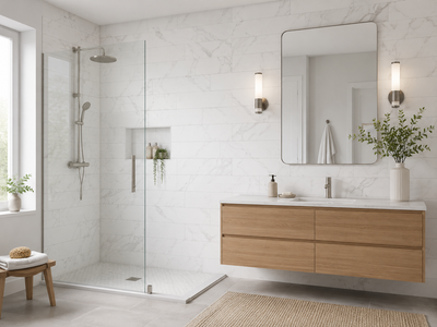 Roma Carrara 12x32 Matte Finish Marble Look Porcelain Tile