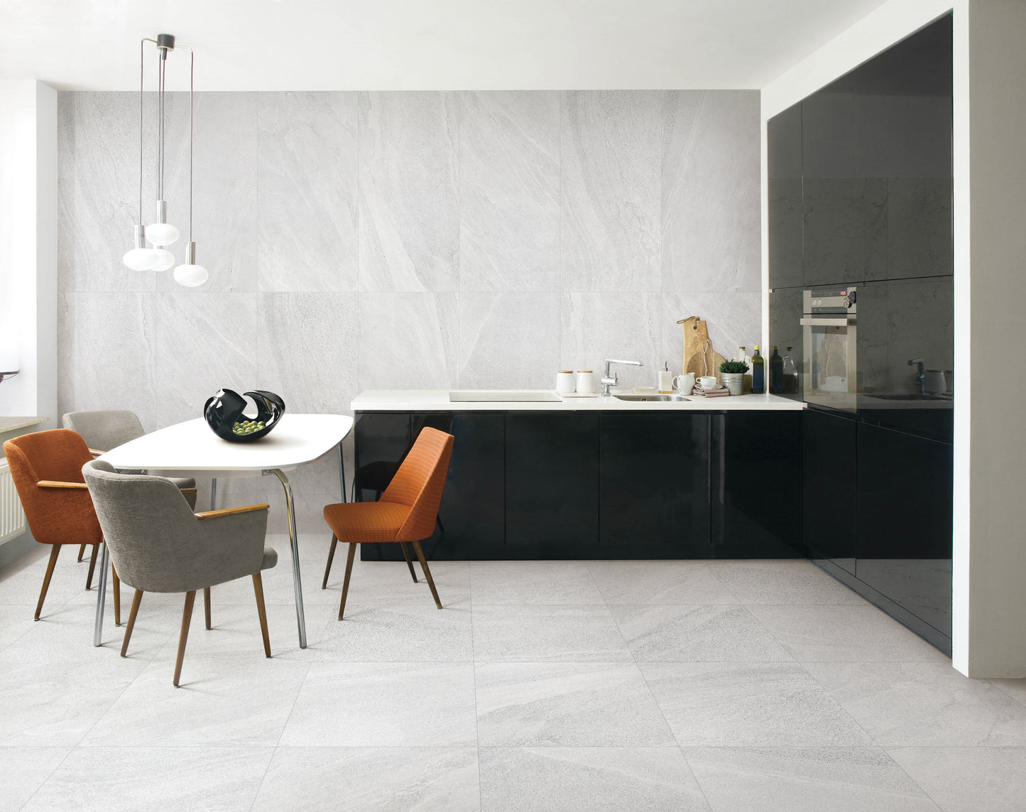 Limestone Light Grey 24"x48" Polished Finish Porcelain Tile