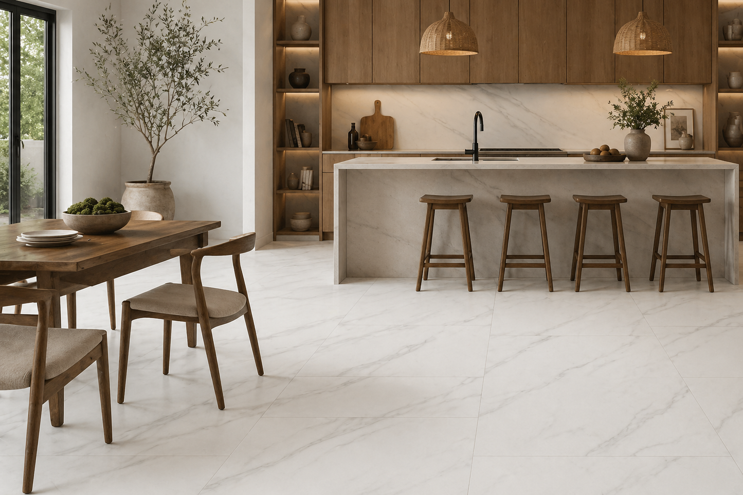 Royal Calacatta 24x24 Matte Marble Look Porcelain Tile