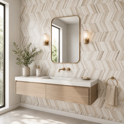 Royal Logs Decor 12x48 Matte Finish Chevron Porcelain Tile