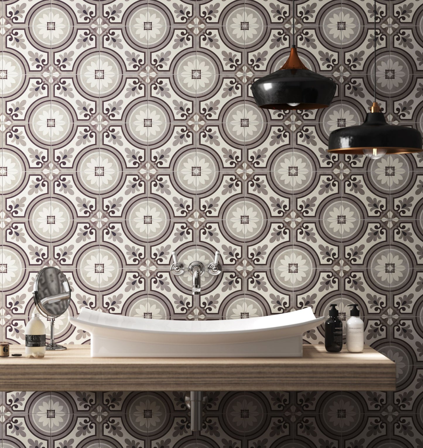 Saint Germain Marrone 8x8 Matte Porcelain Patterned Tile