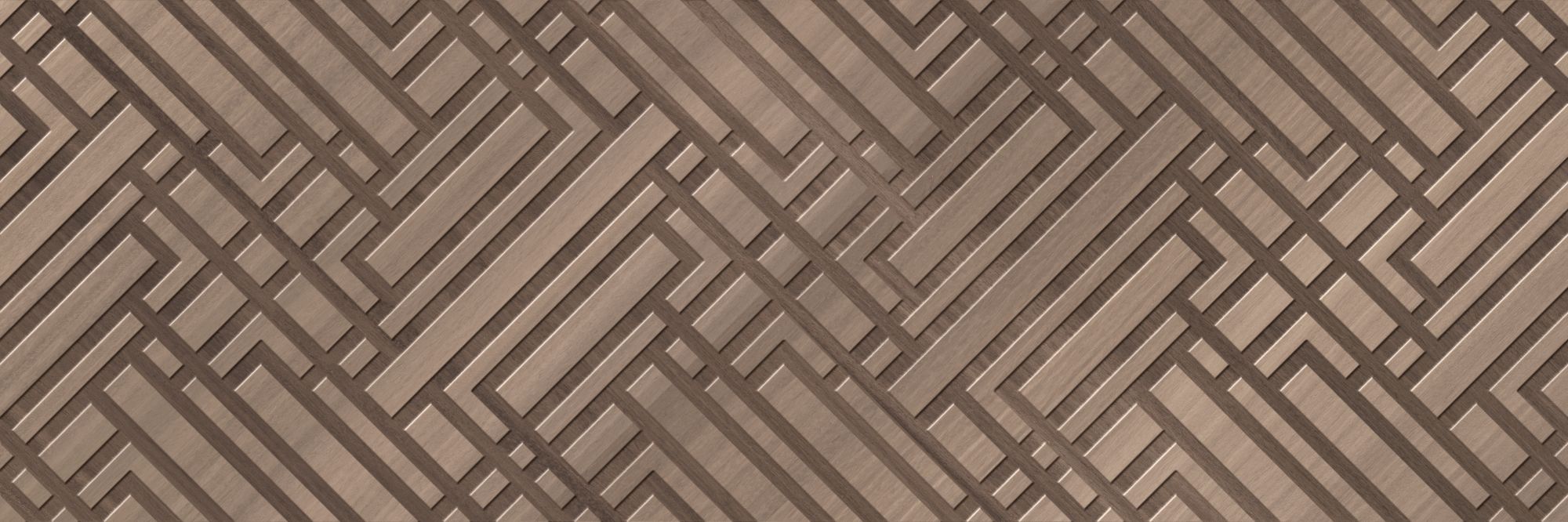 Saloni Kross Marron-Cacao 16x48 Matte Wood Look Wall Tile