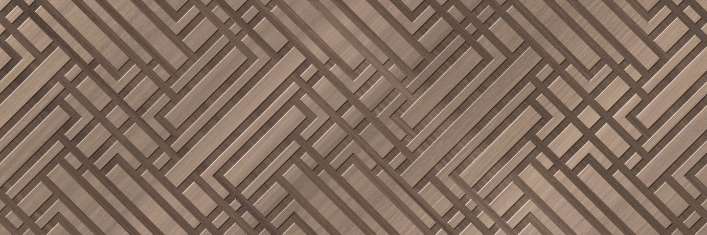 Saloni Kross Marron-Cacao 16x48 Matte Wood Look Wall Tile