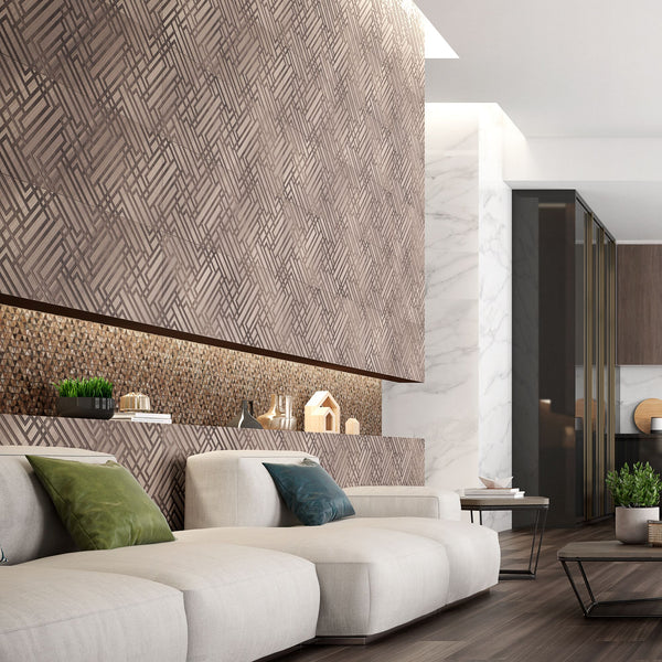 VILLA KROSS KURO ダークブラウン 2個セット Saloni Kross Marron-Cacao 16x48 Matte Wood Look Wall Tile